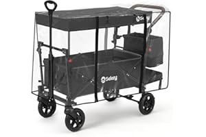 Sekey Housse de Pluie pour Chariot de Transport Pliable avec Toit, Accessoires de Chariot pour Enfant, Housse de Pluie en matériau EVA de qualité supérieure, 110 x 60 x 75 cm 【Chariot Non Inclus】