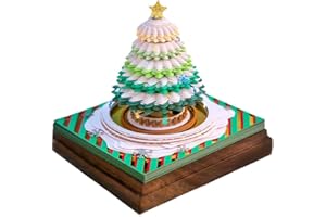 WOKII Calendario de escritorio para árbol de Navidad 2024, bloc de notas 3D, arte de papel, árbol de Sakura, calendario de escritorio, notas postales, bloc de notas, arte de papel, templo del cielo,