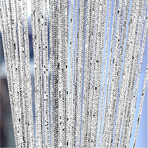 AeMBe – Fadenvorhang Fadengardine Türvorhang – 150cm X 250cm – Grau/Silber – Höchste Qualität - 8