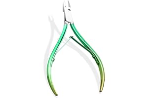 AUBEIFOU Nagelhautzange Professionelle,Nagelhautentferner NagelhautSchere, Edelstahl Hautschere Scharfem Schnitt Fein zur Entfernung Überschüssige Eingerissener Haut an Finger und Zehen, Grüner Farbverlauf