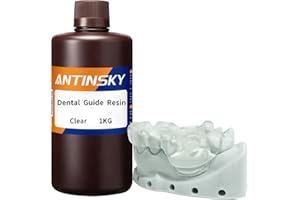 Antinsky Dental Guide Resina per stampante 3D DLP LCD Polimerizzazione UV 405nm per sterilizzazione ad alta temperatura Foratura a basso odore Maschiatura Alta precisione Trasparente 1KG