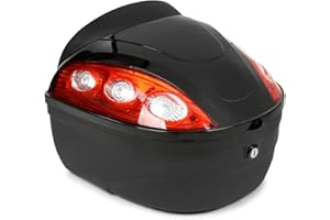 ‎SEVICO SEVICO Motorradkoffer Top-Case Roller und Motorrad Koffer Schwarz Motorradtasche Helmkoffer für Roller Universal Topcase Top Back Box Motorrad oder Quad X4 33x33x26 cm 5kg