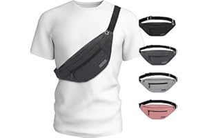 MAXTOP Gray Bumbag Waist Fanny Pack Running Belt for Women Men Unisex Bum Bag with Headphone Jack and 4-Zipper Pockets Adjustable Belt for Outdoors Workout Hiking Gifts for Women Men