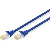 DIGITUS Cat 6A LAN Cable &ndash; 2 m &ndash; S/FTP Shielded &ndash; Blue | 10Gbit/s - PoE++ - AWG 27/7 - LSZH - RJ45 Network Cable - Compatible