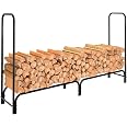 Porta Legna Koutemie A 2 Livelli - Scaffale Per Camino Interno/Esterno In Acciaio Nero - 4 Ganci E Tappi Antigraffio - 81x40x33 Cm - 5