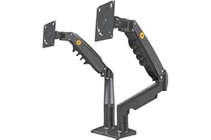 ERGOSOLID Support de Bureau pour 2 écrans PC LCD LED 17 "- 27" réglage dans Plusieurs Axes, Pivot, Ressort à gaz jusqu'à 2x9 kg