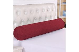 DG CATIEE Rundes Zylinder-Nackenrolle, Kopfteil, Nackenstütze, weich, bequem, Lendenwirbelstütze, Taillenkissen für Sofa, Couch, Bett, Lückenverschluss, 15 x 60 cm, Weinrot