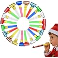 LACHT Lot De 20 Langue De Belle Mere Sifflet Anniversaire Enfant Sifflets Pour Enfants Pour Anniversaire D'Enfant Serpentins Souffleur De Fête,Jouet Trompette