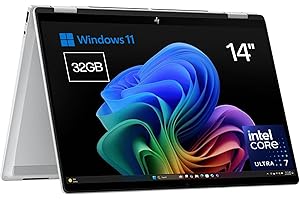 HP Omnibook X Flip - Ordenador portátil Convertible de 14" 2K IPS táctil Intel Ultra 7-258V EVO, 32GB RAM, 1TB SSD, Intel ARC Graphics, Windows 11 Home Silver- Teclado QWERTY Español