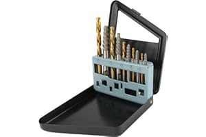Brynnl Screw Extractor & Left Hand Drill Bit Set of 10, Easy Out Bolt Extractor with Metal Index Case, Heavy Duty Spiral Flute Drill Bits Tool Kit for Remove Stripped Damaged Screws