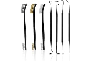 BKEMKRI Set de 7 brosses métalliques en acier inoxydable, petites brosses en laiton, brosses métalliques en acier et nylon avec 4 crochets à double tête pour le nettoyage de la saleté et de la rouille