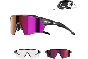 KAPVOE Occhiali Ciclismo Fotocromatici Uomo Occhiali da Sole Sportivi Donna TR90 Occhiali Bici da Corsa Trasparenti Occhiali MTB Anti-UV400 Occhiali da Ciclista Running Bicicletta Mountain Bike K198