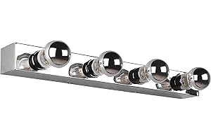 Trio Leuchten Theatro 283600406 - Lampada da parete per bagno, in metallo cromato, 4X E27, con interruttore