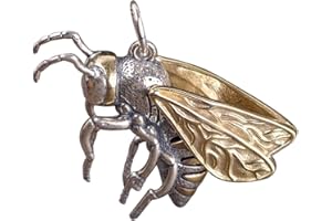 FORFOX Ciondolo Ape con Ali d'oro in Argento Sterling 925 per Uomo Donna