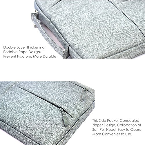 Lebensein Laptophülle Laptoptasche mit Griff für 15-15,4 Zoll Laptops Ultrabooks, 38cm Notebook Schutzhülle Sleeve Speziell für 15,4″ MacBook Pro, Stoßfest, Wasserresistent, Grau - 6
