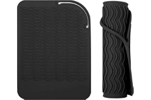 GENERIC Silicone Heat Resistant Mat for Hair Straightener, Curling Irons, Flat Iron, Curling Iron, Multifunctional Non-Slip Travel Mat Pad for Hot Hair Styling Tool