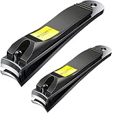 Set of 2 Heavy Duty Stainless Steel Toe Nail Clippers for Men and Women