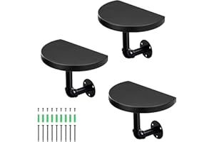 Navaris Set de 3x balda de madera - Estanterías flotantes de pared para adornos - Repisas modernas para cocina dormitorio baño - Negro