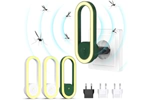 BUBBACARE Repelente Ultrasónico de Plagas, Electrónico Repelente Mosquitos Insectos Control para Interiores, Antimosquitos Electrónico para Ratones, Arañas, Cucarachas, Moscas(4 Paquetes)