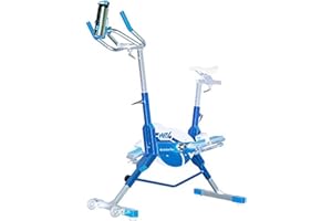 WATERFLEX Aquabike Aluminium WR4 WX-WR4A - Vélo de Piscine Tonifiant - Résistance Hydraulique - Réglages Faciles - Utilisation Pieds Nus - Prof. 1,1-1,6m - WX Water Flex Water Fitness Expert