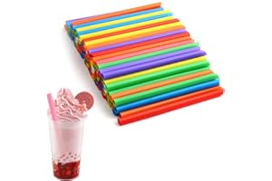 TIANNAIT 100 cannucce colorate in plastica, cannucce multifunzionali, cannucce per tè al latte, cannucce riutilizzabili per succhi, gelati, frappè (1 x 19 cm)
