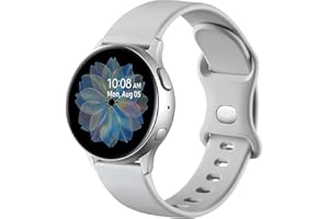 Mastten Silikonowy pasek kompatybilny z Samsung Galaxy Watch Active 2 40 mm, 44 mm, podwójny otwór 20 mm, sportowy pasek do zegarka Galaxy Watch 4/Watch 4 Classic/Watch3 41 mm/Watch 42 mm