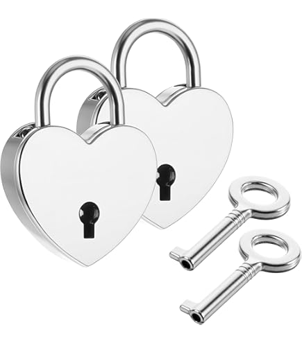 Lot De 2 Cadenas En Forme De Cœur - Mini Vintage - En Forme