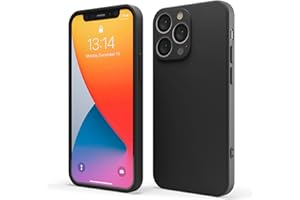 Red Ember Coque Antichoc pour iPhone, Coque de Protection Ultra Fine en Silicone Liquide Finition Mate avec Doublure en Microfibre Douce Anti-Rayures (Noir, iPhone 14 Pro)