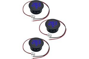 VOKTTA 3 PCS Voltmetro Digitale DC 4-100V,Display LED a 3 cifre di 2 fili tester con protezione anti -connessione per auto/marina/barca (Blu)