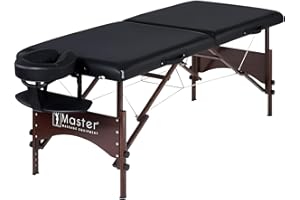 MASTER MASSAGE EQUIPMENT Master Massage 71 cm Argo Portable Bed Walnut Wood Legs Carry Bag Mobile Massage Table Cosmetic Table Therapy Bed Treatment Lounger Foldable Wood Ultralight, Black
