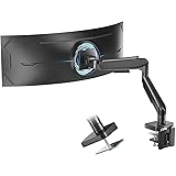 MounTeck Monitor Mount for 17-49 Inch Flat & Curved Screen, Robust Gas Spring Monitor Mount, Height Adjustable with Tilts, In