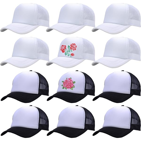 Lot De 24 Casquettes Trucker Noires – Visière Plate, Mesh Respirant, Personnalisables, Taille Ajustable Homme/femme