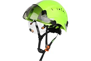 GREEN DEVIL Casco de seguridad industrial certificado EN397 & EN166 con visera transparente y teñida, casco de seguridad con doble visera para construcción, artesanía e industria | Casco de trabajo