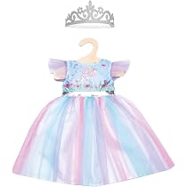 Vestito Bambola Heless Con Paillettes - Abito Dorato Per Bambole 28-35 Cm Con Cintura - Foto 9