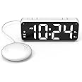 A5 Extreme Powerful Vibration Alarm Clock + Extra Loud Alarm for Heavy Sleeper/Deaf/Hearing Impaired, Extra Large Display for Elderly with Dual Alarm, Snooze and 5-level Adjustable Brightness (WHITE)