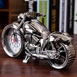 OFT Vintage Motorrad Alarm Clock Wecker Motorcycle Tischuhr Quartzuhr Standuhr (Oddiyana+gold) - 6
