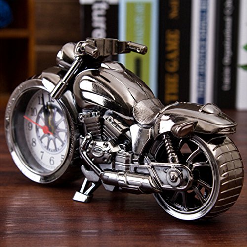 OFT Vintage Motorrad Alarm Clock Wecker Motorcycle Tischuhr Quartzuhr Standuhr (Oddiyana+gold) - 6
