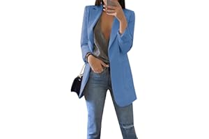 YMING Donna Giacca Blazer Allentato Plain Blazer Ufficio Lavoro Allentato Blazer Leggero