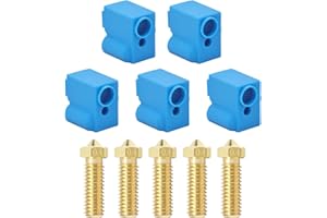 LANKEGU 5 Stück Düsen und Silikonsocken für Anycubic Vyper, Kobra Plus, 3D-Druckerteile. 5 Stück 0,4 mm Messingdüsen und Silikonsocken für Vyper, Kobra Plus, Kobra Max FDM 3D-Drucker