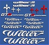 PEGATINAS WILIER GTR GRAN TURISMO DR1111 STICKERS AUFKLEBER DECALS AUTOCOLLANTS ADESIVI (BLANCO)