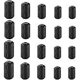 Dreamtop 20Pcs Ferrite Core Ferrite Choke Ferrite Clip-on Black Ferrite Ring Core RFI EMI Noise Suppressor Cable Clip with 3.
