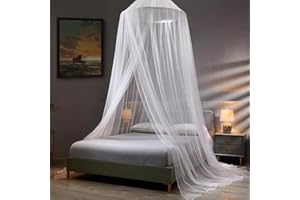 Atoke Mosquito Net for Bed Canopy,Fine Mesh Mosquito Netting Bed Tent Canopy Bed Decor for Single Double Beds,Easy to Install, Hanging Kit,Large Dome Mosquito Netting for kid and adults beds,White