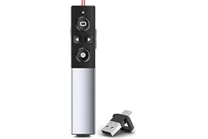 ‎COOGAMEFLY USB C Presenter, 2 in 1 USB und Typ-C-Empfänger Pointer für Präsentationen mit Lautstärke Erhöhen Verringern und Hyperlink Wiederaufladbare 2.4 GHz Kabellos Presentation Pointer für Windows/PPT