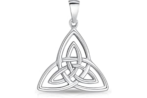 DTPsilver® 925 Sterling Silver, Yellow or Rose Gold Plated Necklace - Celtic Trinity Knot Pendant - With or Without Curb Chain - Width: 1.2 mm - Adjustable Length: 16" to 18" Inches