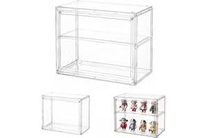 Dasellfa Vitrine Schaukasten Plexiglas Box, Acryl Vitrine, Sammlervitrine mit Tür, Für Minifiguren, Figuren Vitrine Kleine, Action Figuren Spielzeug, Modellautos, Sammelfiguren (27*13*22cm)