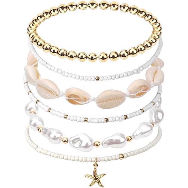 Anelli Conchiglia Oro 18K: Set Da 5 Stelle Marine Regolabili - Gioielli Estivi Boho