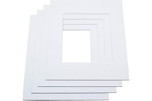 LIVINGTREE 10 x White Mounts (Outer Size: 21 x 30 cm / Inner Size: 13 x 18 cm) for Photos and Picture Frames, 1.4 mm Thick, Museum Quality, 45° Cut Edge, Made in Germany
