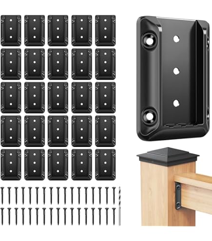 20 PCS Aluminum Deck Railing Brackets - Rust-Free Connectors For 2x4 Wood Posts With Screws