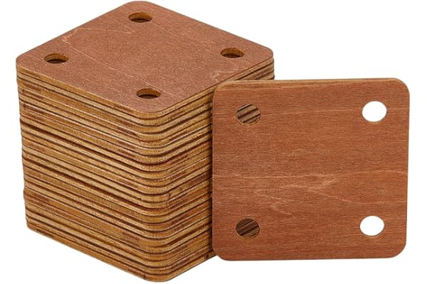 BENECREAT 24 carte de Tissage Carrée Cartes de Métier à Tisser à 4 trous de 5x5 cm Outils de Tissage Faits à la Main pour Fournitures de Tissage de Métier à Tisser à Tablette, Trou: 6mm