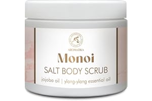 AROMATIKA TRUST THE POWER OF NATURE Gommage pour le Сorps Monoi 500 g - Gommage au Sel pour le Сorps - Gommage Corporel à Huile de Jojoba et à Huile Essentielle Ylang-Ylang - Hydratant Corps - Soin de la Peau - Arôme de Fleurs de Tiaré